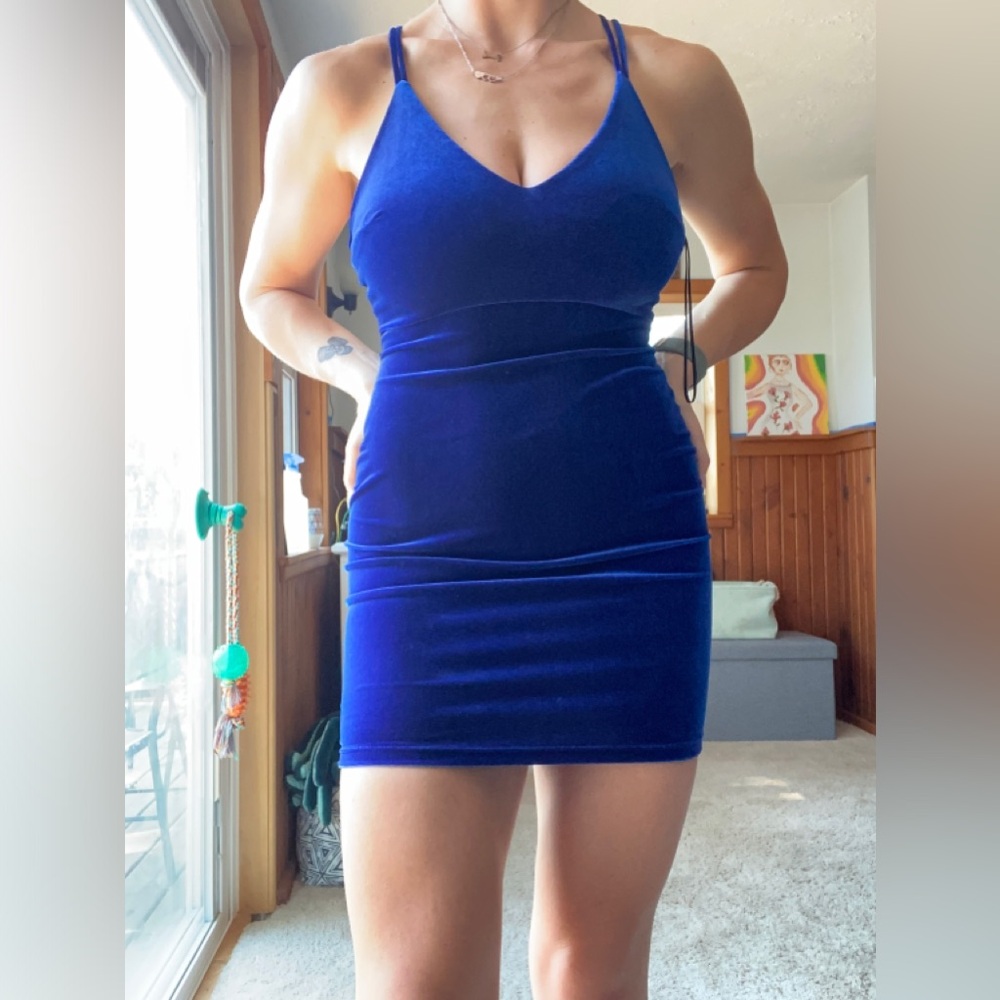 Velvet blue dress